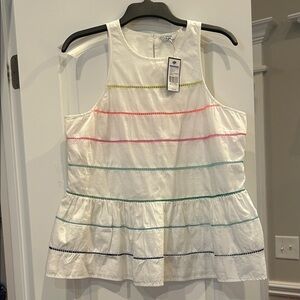 crown & ivy White Simple Women's Top